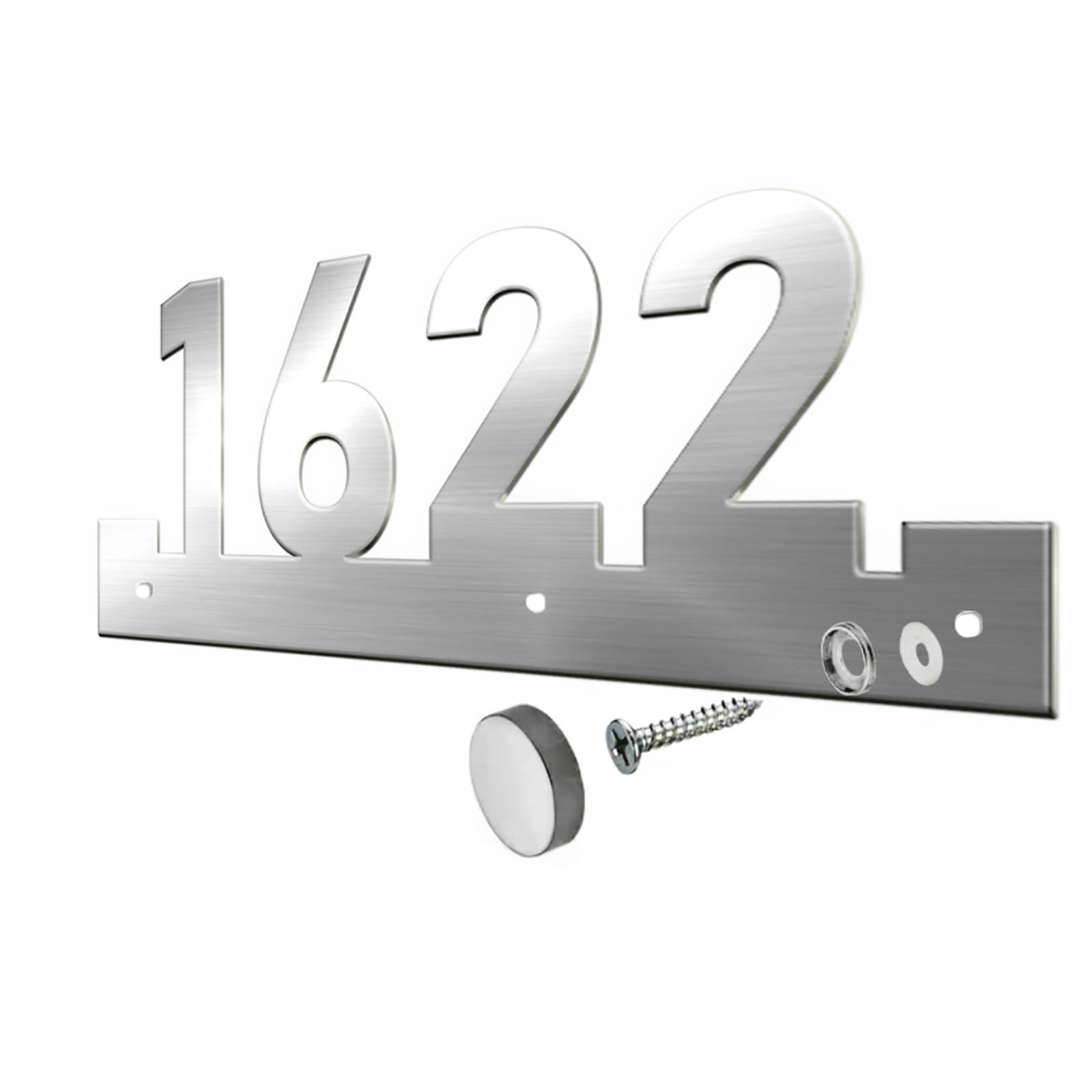 Targa Con Numero Civico Personalizzata In Acciaio Inossidabile | Segnale Stradale/indirizzo/casa/numero Personalizzato | Fissaggi Inclusi | Stile Moderno.20CM * 8CM