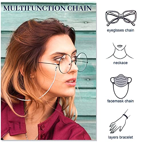 6 Pieces Eyeglass Chains For Women Sunglass Holder Chain Face Cover Holder Chain Beaded Eyeglasses Chain Strap Eyewear Chain Glasses Cord Lanyard With Rubber Ring Ear Hook #TOP4