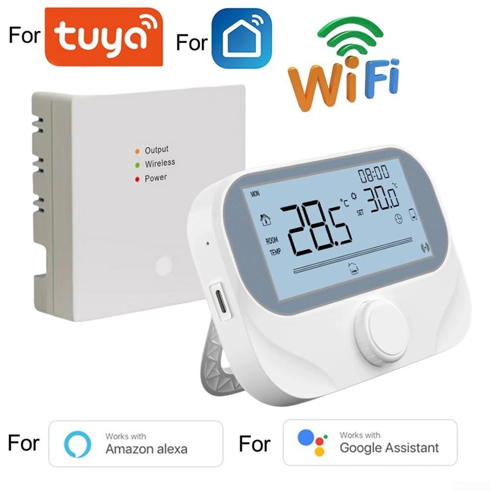Termostato de caldera RF que apoya para Tuya Smart App Control Rotary Precision Ajuste y monitoreo de condiciones ambientales