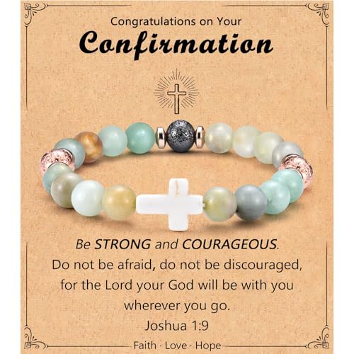 Image of Leyung Christian Gifts for Women, Religious Rosary Cross Bracelet, Easter Basket Stuffers Baptism Confirmation First Holy Communion Christmas Birthday Gifts for Teen Girls