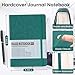 TSFPapier Lined Journal Notebook for Women Men 216 Pages A5 Hardcover Leather Journals for Writing Daily Journaling Notebook for Work, School, Note Taking, Business, Travel Dark Green