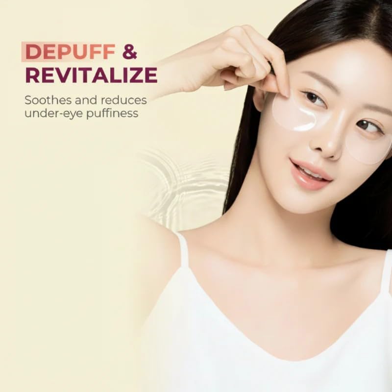 Refreshing Collagen Hydrogel Eye Patches, Fine Lines, Firming, Glowing & Hydrating Hydrogel Mask, Instant Moisturizing Brightening Skincare Pads, Eye Bags Treatment for Women (60 Patches)