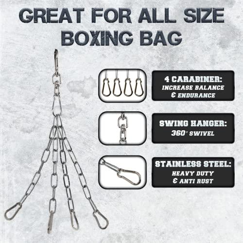 Yes4All, Heavy Duty Swing Hanger For Punching Bag - Heavy Bag Hanger - Bag Chain For Boxing Stand - Indoor Outdoor Playground Hanging, 360 Rotate Swivel,2 Screws ,Easy To Use #TOP3
