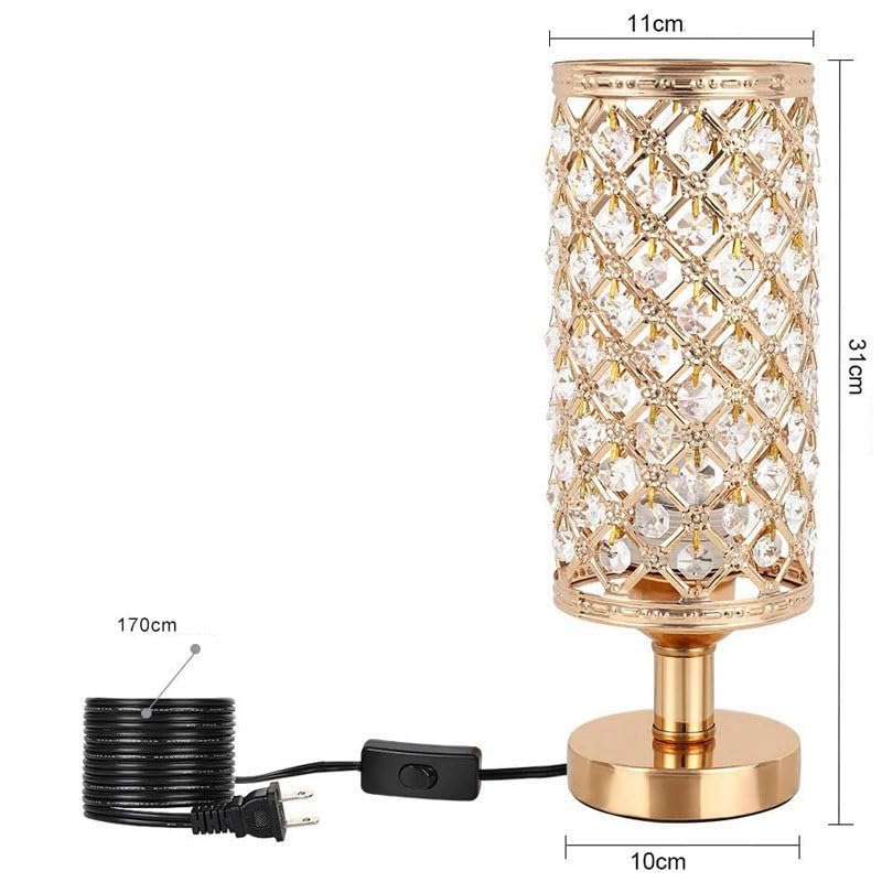 Lampka biurkowa Prosta kryształowa lampa stołowa do jadalni, sypialni, stolika nocnego Lampka nocna