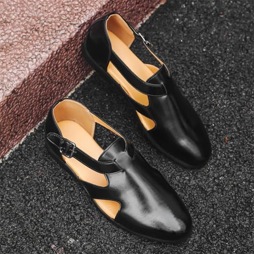 Men's Premium Leather Barefoot - style Roman Sandals: Non - slip, Wear - resistant. Soft, Comfortable, Lightweight & Highly Breathable.3