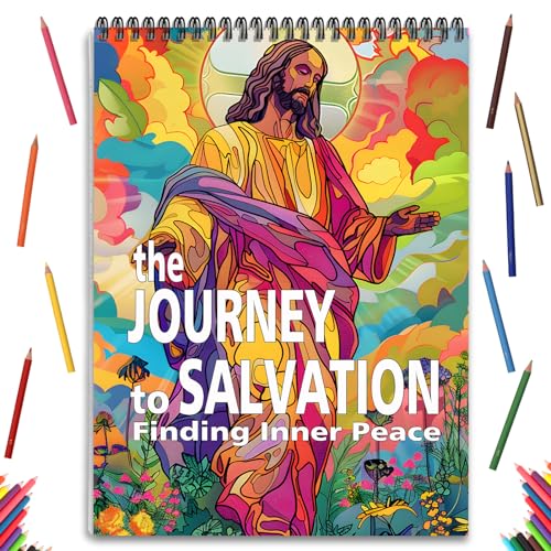 Livre de coloriage Jésus chrétien avec reliure à spirale et 24 pages à dessin individuel