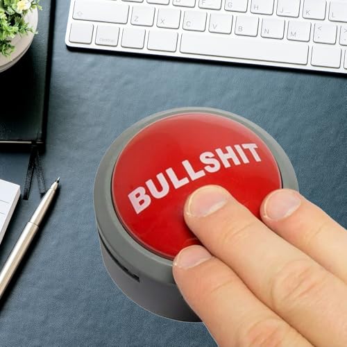 Bullshit Button – The Official Hilarious BS Button with Sound Effects & Flashing Light – Perfect Gag Gift for Friends, Family, and Co-workers – Batteries Included