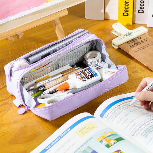 Cicimelon CI-DMT Large Capacity Pencil Case Pouch With Zipper Spacious Opening Pen Bag School Office Storage For Students Girls Boys Adults thumb #1