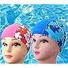 Swimming cap HLI Bambini Stampano Il Cappuccio Comodo di Nuotata del Fumetto della Ragazza del Berretto da Nuoto, Blue,Blue