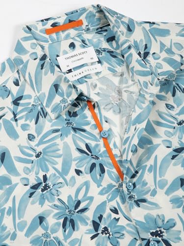 Image of Thomas Scott Men's | Printed | Half Sleeve | Regular Fit | Cotton Rayon | Spread Collar | Casual Shirt