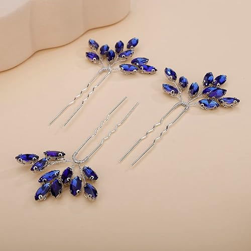 Miniatura 3 de 3 horquillas para el cabello de cristal para novia, piezas de diamantes de imitación, accesorios simples para el cabello de boda, hechos a mano,
