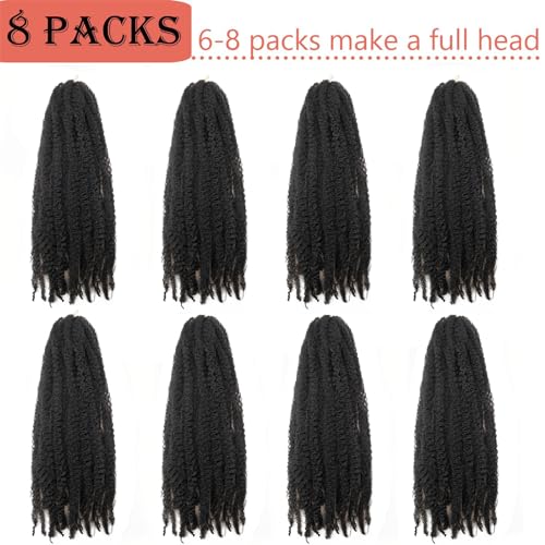 8 Packs Marley Twist Braiding Hair 24 Inches MarleyTwist Hair Long Cuban Twist Hair Marley Afro Kinky Curly Twist Faux Locs Crochet Hair Synthetic Marley Hair Extensions - Image 6
