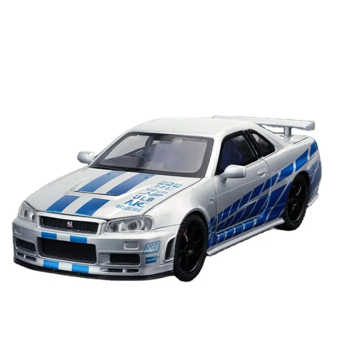 PLUSPOINT Diecast Metal Skyline GTR-R34 P.Walker Edition Sport Car 1:24 Scale Simulation Model Alloy Metal Pull Back Toy car for Kids with Openable Doors & Light, Music Toy Vehicle for Kids, Adults (B0DGXVNHC7) Amazon Price History, Amazon Price Tracker