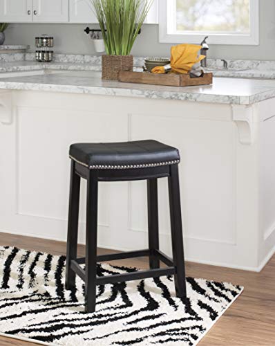 Linon Claridge Counter Stool, Black, 26" x 18" x 12.75" - Image 9