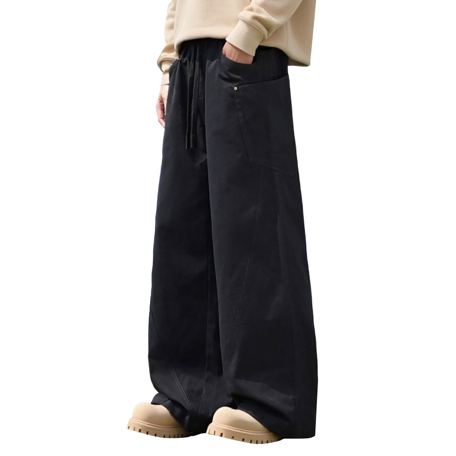 Panta Jogging Lunghi per Uomo,Pantaloni Casual da Uomo per Tutte Le Stagioni Pantaloni Larghi Ed Eleganti da Indossare Ogni Giorno Moda Versatile E Comoda