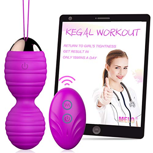 Kegel Balls,Ben Wa Balls for Beginners & Advanced Tightening,Safe Silicone Remote Controlled Kegel Ball for Women Bladder Control and Pelvic Floor Doctor Recommended (Purple)