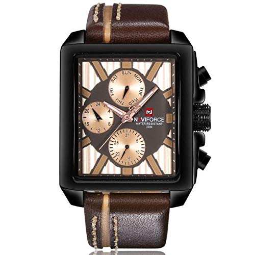 Naviforce Sport Leather Watch (Brown)