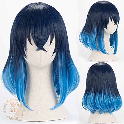 Anime Hashibira Inosuke Cosplay Wig Heat Resistant Synthetic Hair Wigs + Wig Cap