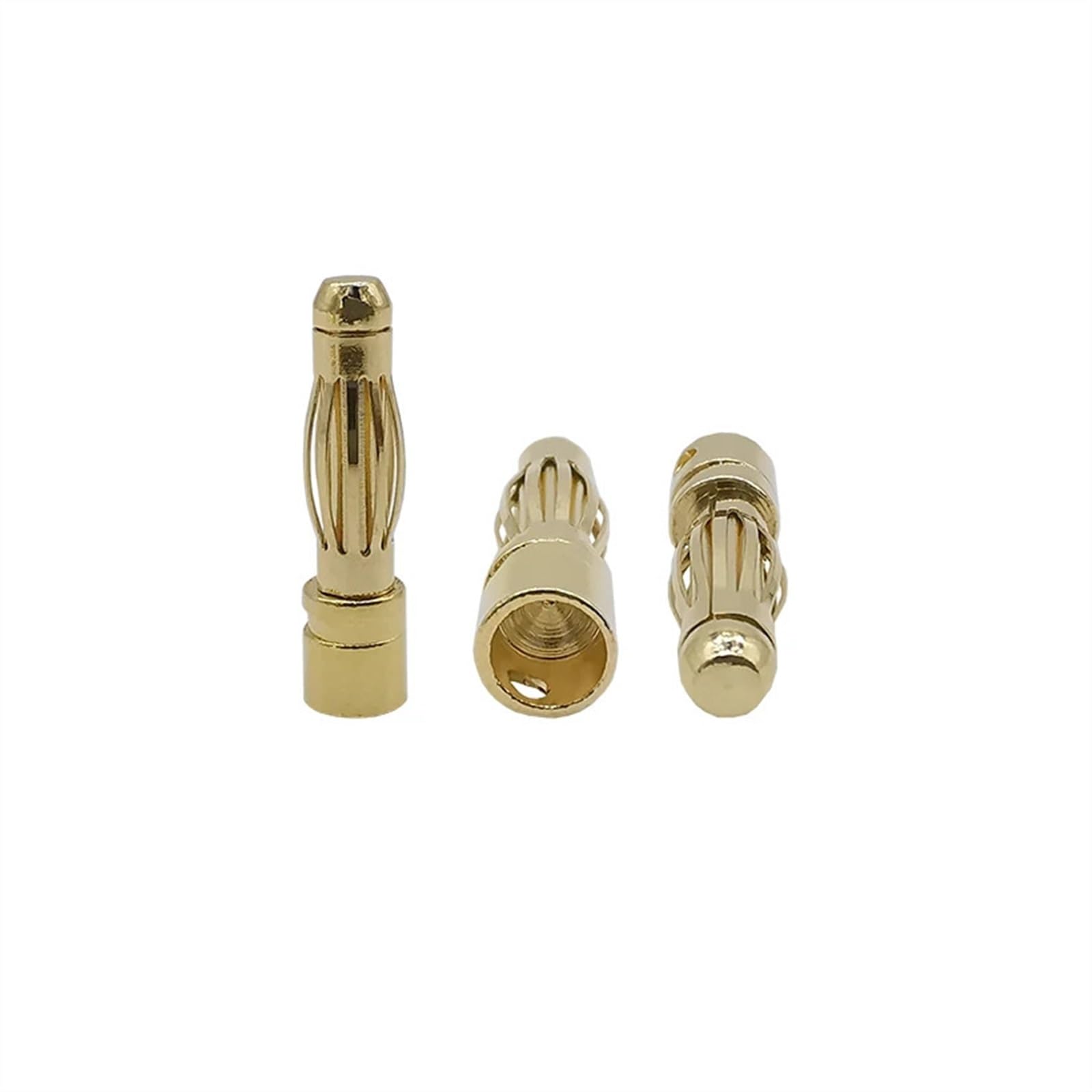 2/5/10/20 Paires 2mm 3mm 3.5mm 4mm RC Batterie Balle fiche Banane mâle Femelle Balle connecteur Banane plaqué Or(4.0mm,20Pair)