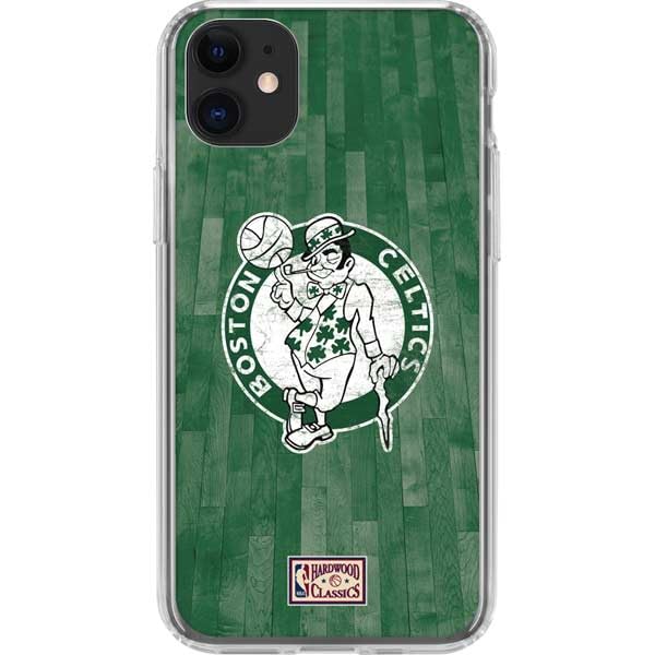 Skinit Clear Phone Case Compatible with iPhone 11 - Officially Licensed NBA Boston Celtics Hardwood Classics Design