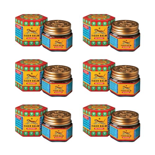 Image of Tiger Balm Red Ointment | 9ml each | Pack of 6 | Ayurvedic Pain Relief Balm | for Effective Relief from Joint Pain, Back Pain, Body Pain, Knee Pain, Muscular Ache & Sprain | Combo Pack