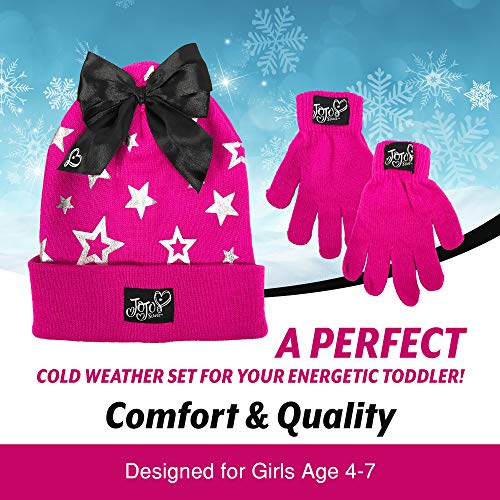 Nickelodeon JoJo Siwa Girls Winter Hat and Gloves Cold Weather Set, Age 4-73