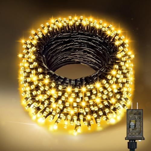 Nisocy 100FT LED String Lights Outdoor Waterproof &ndash; Warm White Fairy Lights with Plug, Connectable...
