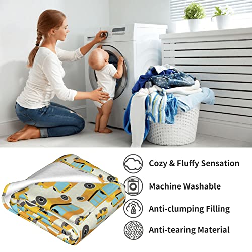 Image of School Bus Blanket - Ultra Soft Flannel Fleece Throw for Kids, Toddlers & Adults - Cozy Plush Blanket for Bed, Sofa, Couch - Bus Driver Gift, Wheels on Bus Blankets, Lightweight & Breathable, 40 inchx50 inch