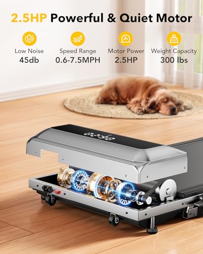 Toputure Walking Pad Under Desk Treadmill With Incline And Handle Bar, 2 In 1 Folding Treadmill For Home/Office Small, Portable Compact Treadmill With Remote Control thumb #3