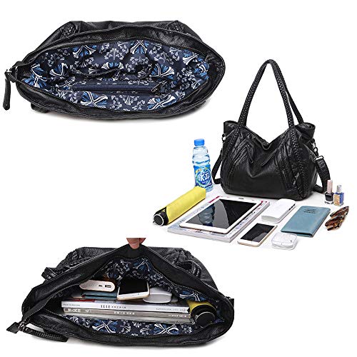Image of Women Handbag Hobo Purse Large Capacity Soft Leather Shoulder Bag Top-handle Tote Satchel