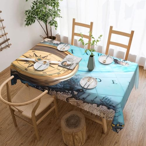 Nappe rectangulaire boussole ancienne imperméable pour protéger la table sans repassage - 2