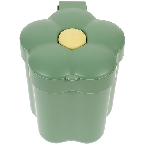 Operitacx Bote de basura de escritorio, mini bote de basura kawaii con tapa de flores, cesta de basura para encimera, para el hogar, automóvil,