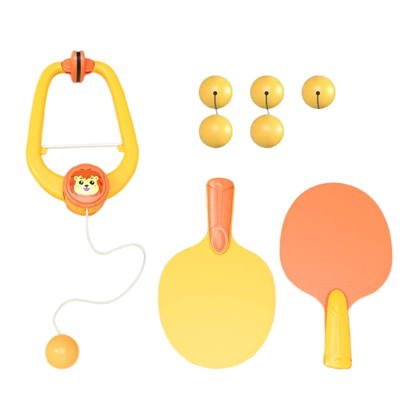 Generic Portable Table Tennis Training Set for Skill, 6 Balls Yellow