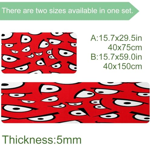 Tapete de cocina lavable antideslizante contra manchas alfombras absorbentes patrón de ojos 4