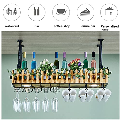 Support de verre en métal au plafond style bistrot chic pour bar