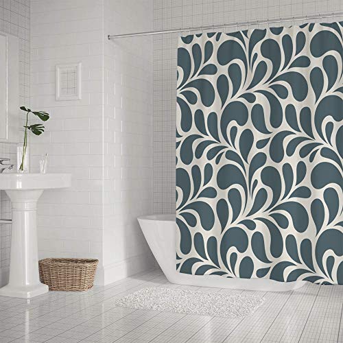 Rideau de douche floral coloré en polyester imperméable avec crochets décoratifs