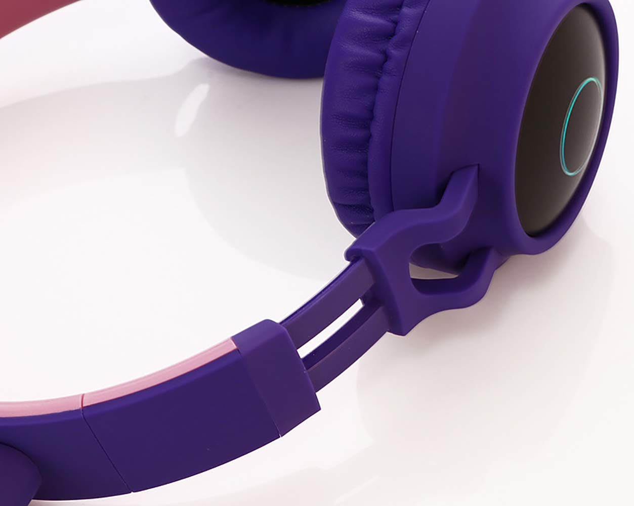 Bezprzewodowy zestaw słuchawkowy Bluetooth, jasnofioletowy składany zestaw słuchawkowy Bluetooth Smart Sports 3,5 mm komputer, wpuszczany mikrofon (wiele kolorów)