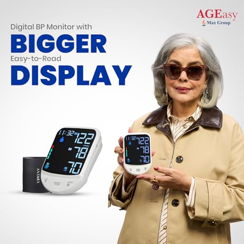Image of AGEasy (Max Group) 4.7 inch LED Display Fully Automatic Digital Blood Pressure Monitoring Device | BP Apparatus for Home | Portable & High Accuracy BP Check Machine for Hypertension & Managing Heart Health | Arm Circumference (22-42 cm) | 2 Year Warranty