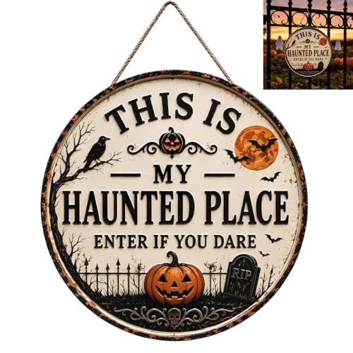 Panneau de porte d'Halloween avec motifs de chauve-souris et lune