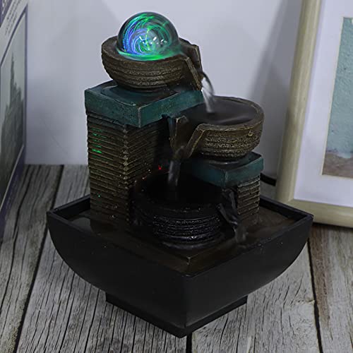Yuecoom Ornamento de fonte de água, inovador enfeite de fonte de água de resina para ambientes inter
