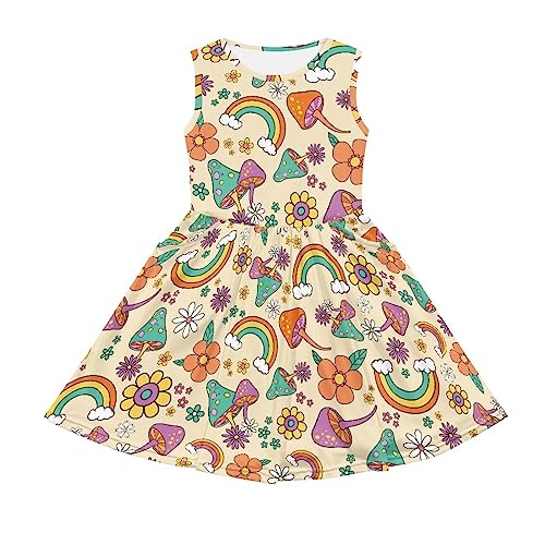 Loose Fit Cute Sundress with Side Pockets Soft Sleeveless Summer Floral Dress for Girls Playwear