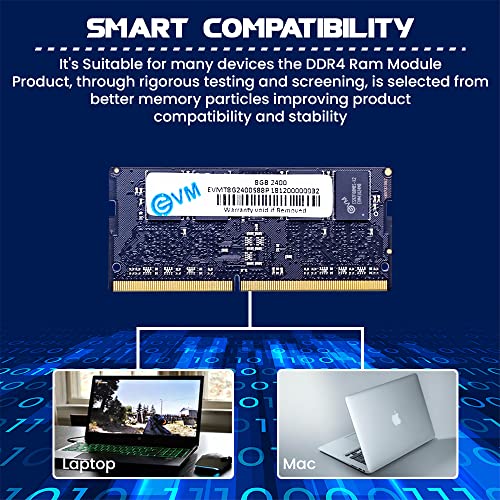 EVM 8GB DDR4 Laptop RAM 2400MHz So-DIMM - Update Your Desktop's Performance with 10-Year Warranty - (EVMT8G2400S88P) - Image 6