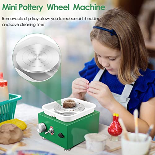 Nantfun XIMNT-1 Mini Pottery Wheel Machine, 6.5Cm 10Cm Double Turntables Detachable Basin Forming Machine Adjustable Speed Electric Ceramic Wheel thumb #1