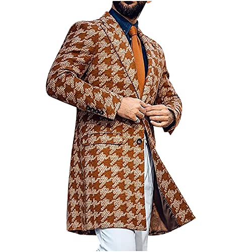 Ymosrh Jackets for Men Men's British Style Solid Color Long Coat Fashionable Warm Woolen Overcoat Mens Coats Fashion3