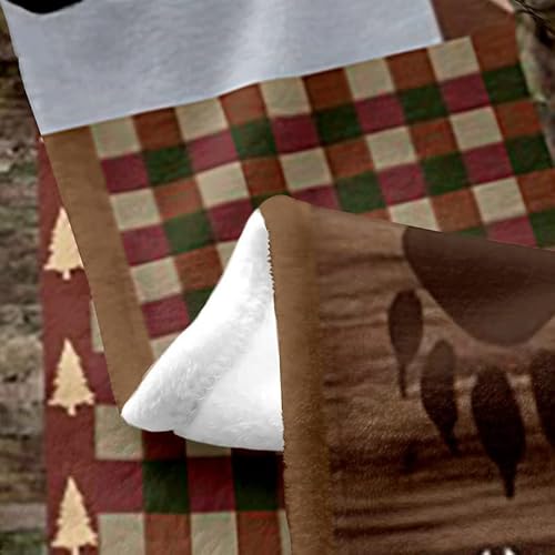 Deer Hunting Fuzzy Blanket Kids Bear Flannel Fleece Throw Blanket Decor Rustic Cabin Country All Season Bed Blanket Farmhouse Theme Grid Brown Plush Blanket Bedroom Throw 50"X60" #TOP4