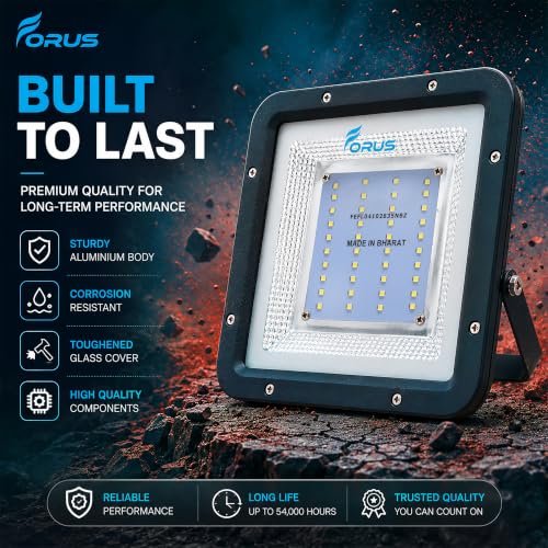 Image of Forus 30W Red Color Flood Light Outdoor LED Waterproof Decorative Focus Lamp for Home Garden Events Security Terrace Landscape Pathway Building Festival Stage Party Celebration Lighting - 1 Pc