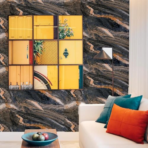 Image of VOLITO Self Adhesive Marble Wallpaper Kitchen Wallpaper Oil Proof & Waterproof Wallpaper for Cabinet Makeover, Almirah, Plastic & Tabletop, Wardrobe (60x200cm) (V-New red Rocks)