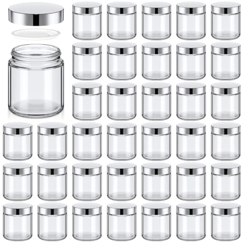 Image of Norme 36 Pcs 4 oz Glass Jars with Lids Cosmetic Jars, Silver, Clear