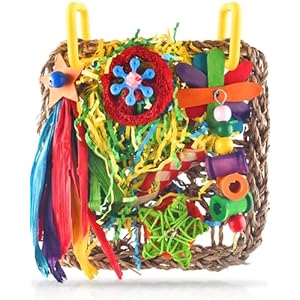 Vogelspielzeug, ERKOON Nymphensittich Futter Wellensittich Spielzeug Bird Feeder Toy for Parakeets Papagei Kauspielzeug,Vögel Am Käfig Installieren Können für Alle Papageien & Vogel (Rosa)