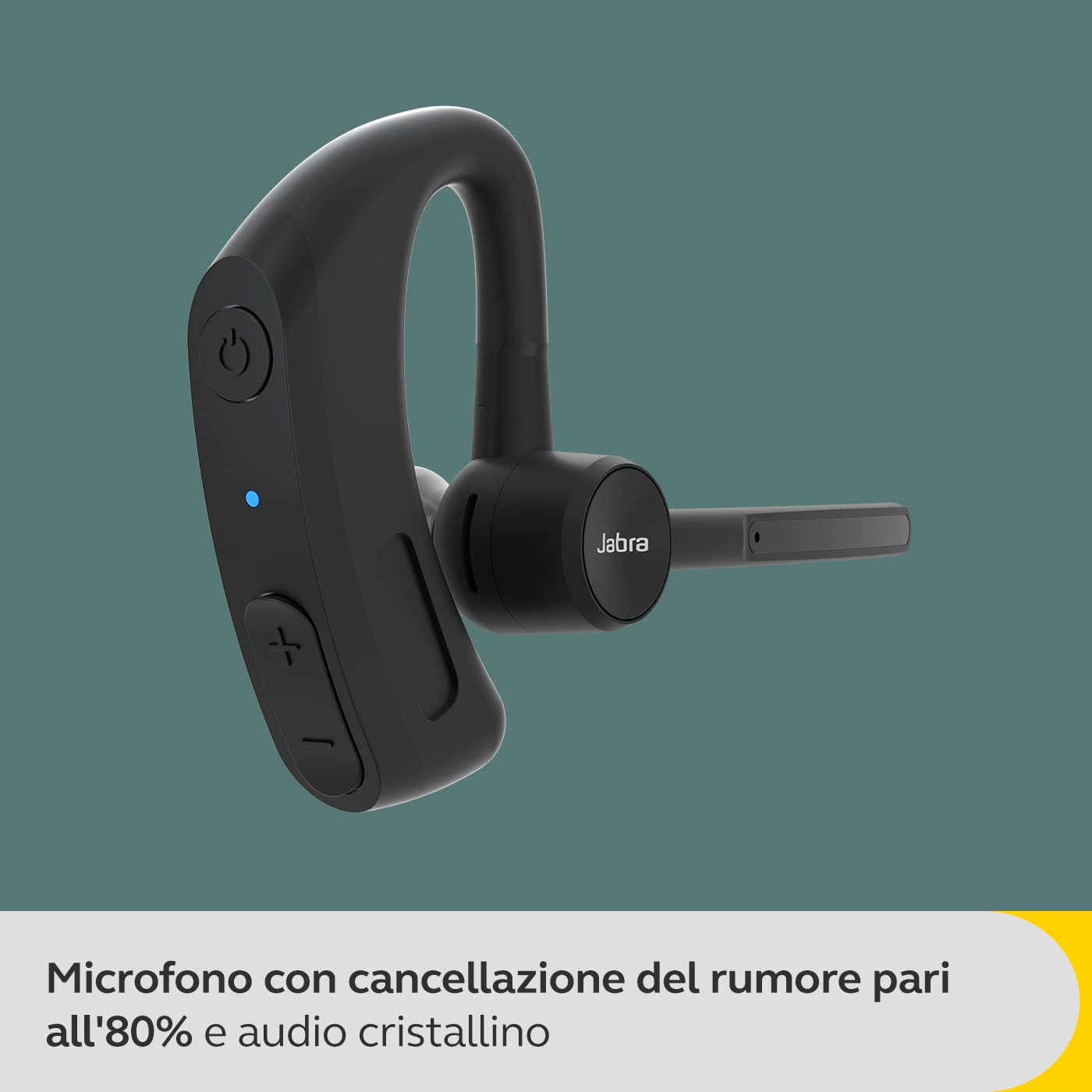Jabra Perform 45 Mono Auricolare Bluetooth con gancio auricolare, microfono con cancellazione del rumore ultra avanzata, funzionalità Premi per parlare, modalità Face2Face e design sobrio Nero